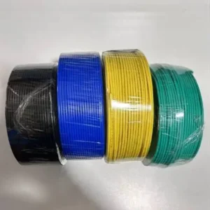 Multi-colored cable rolls (black, blue, yellow, green), suitable for electrical wiring scenarios
