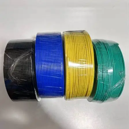Multi-colored cable rolls (black, blue, yellow, green), suitable for electrical wiring scenarios