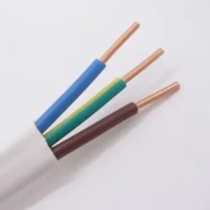 White Sheathed Tri-core Cable: Blue/Yellow-Green/Brown Copper Cores for Function & Safety White sheathed tri-core cable, blue/yellow-green/brown cores for electrical wiring