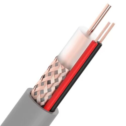 Copper braided shielded twin-core cable (gray sheath)